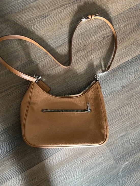 COACH Pebbled Leather Shoulder Bag in Tan - Picture 4 of 5